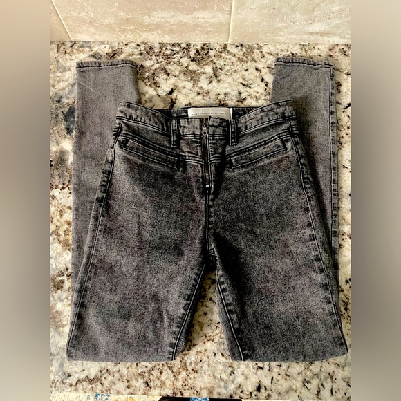 Victoria Beckham Acid Washed Zip Skinny Jeans - Picture 1 of 9
